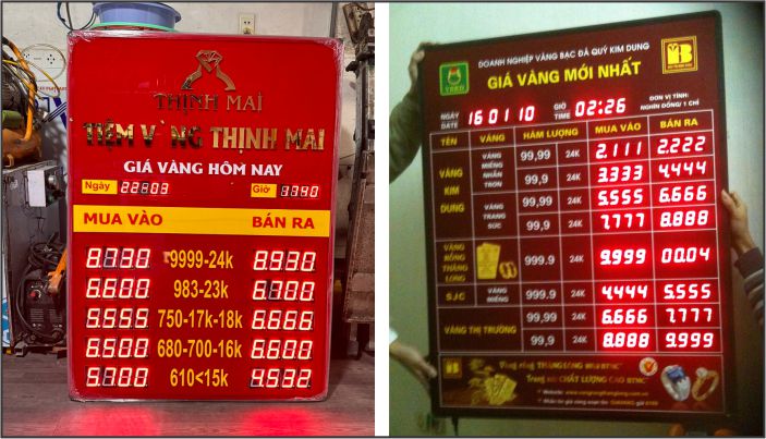 Bảng điện Tử Giá Vàng