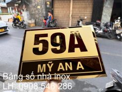 Bảng Số Nhà Ba9ng2 Kim Loại Vàng Bóng