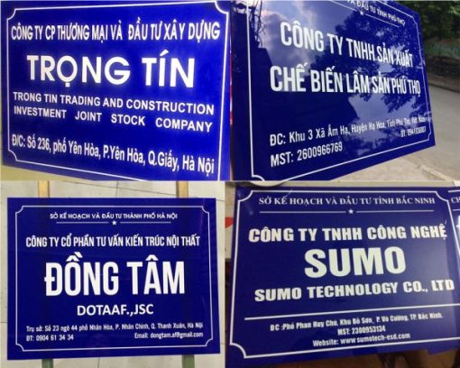 Mẫu Bảng Tên Công Ty Mica