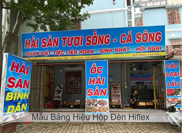 Mẫu bảng hiệu hộp đèn căng bạt Hiflex giá rẻ gần đây